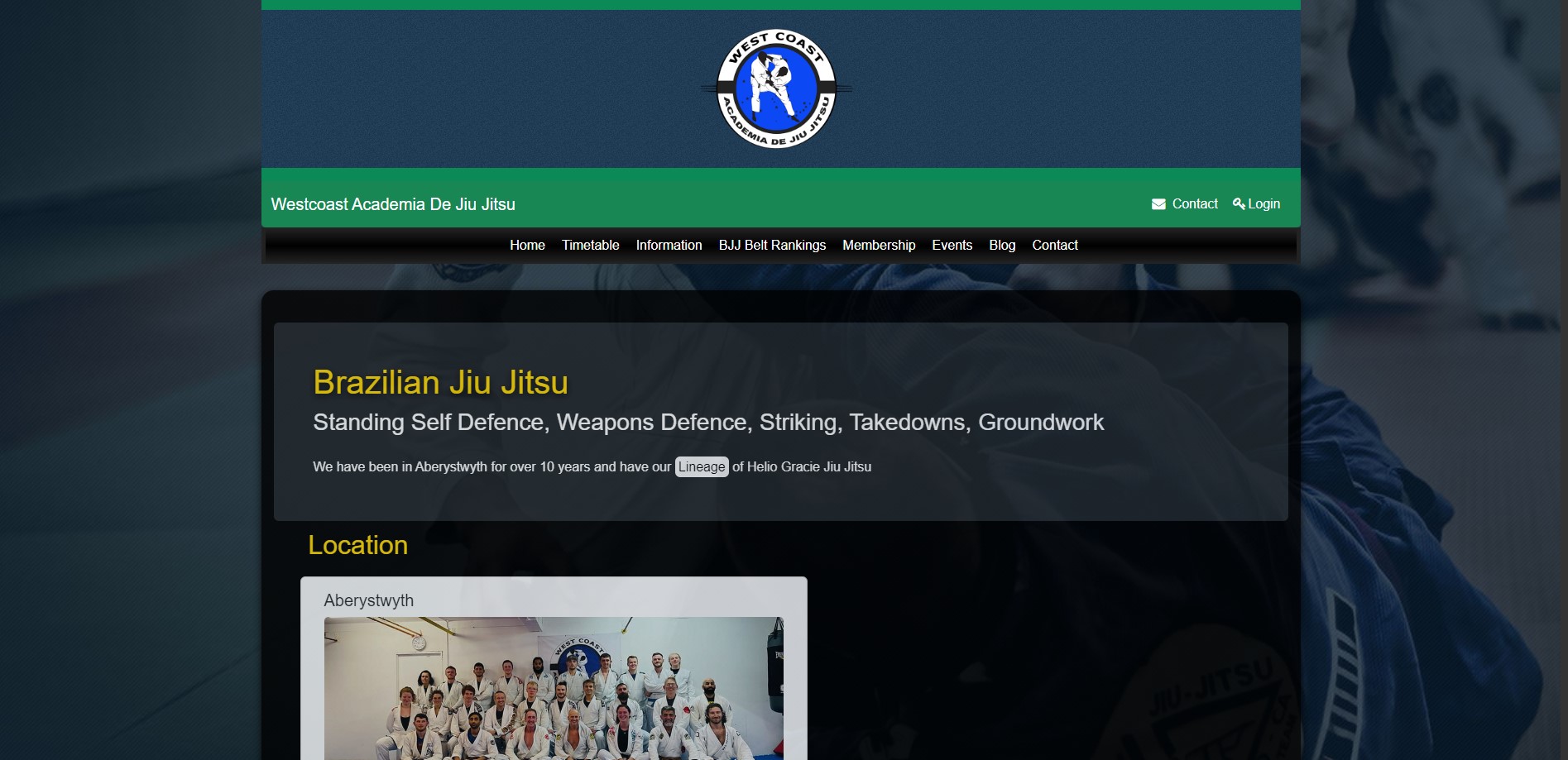 Westcoast BJJ Club Website